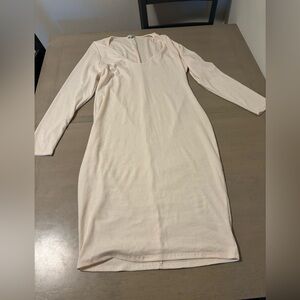 Cream fashion nova bodycon dress